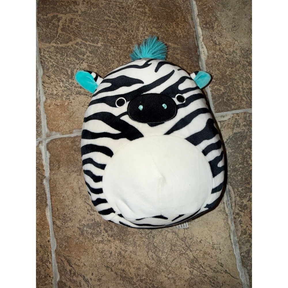 Kellytoy Squishmallow Safiyah the Zebra 8 Inch Plush Black White Turquoise